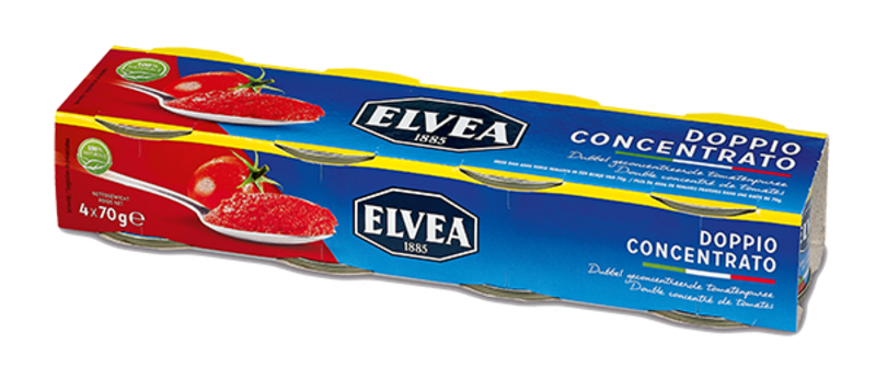 Doppio Concentrato - Elvea Dubbel tomatenconcentraat 4 x 70 g